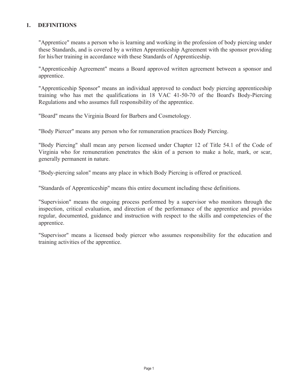 Form A450-BP_SOA Body-Piercing Apprentice Certification Application - Virginia, Page 4