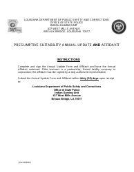 Presumptive Suitability Annual Update Form and Affidavit - Louisiana, Page 2