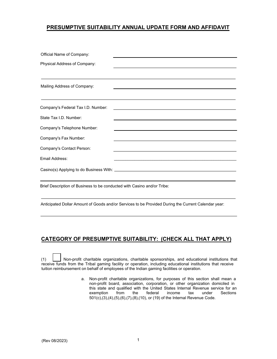 Presumptive Suitability Annual Update Form and Affidavit - Louisiana, Page 3