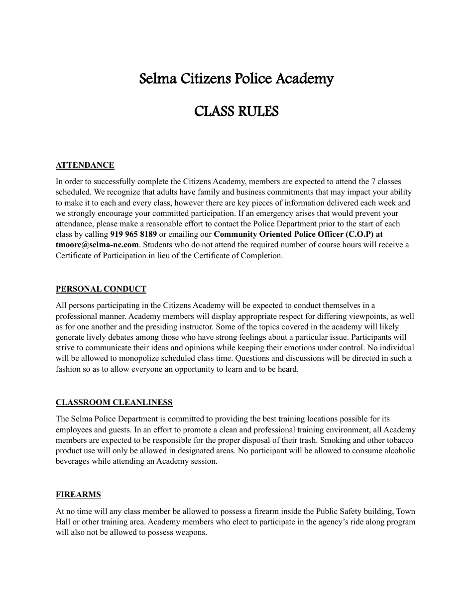 Application for Appointment to Town of Selma Board / Committee - Town of Selma, North Carolina, Page 2