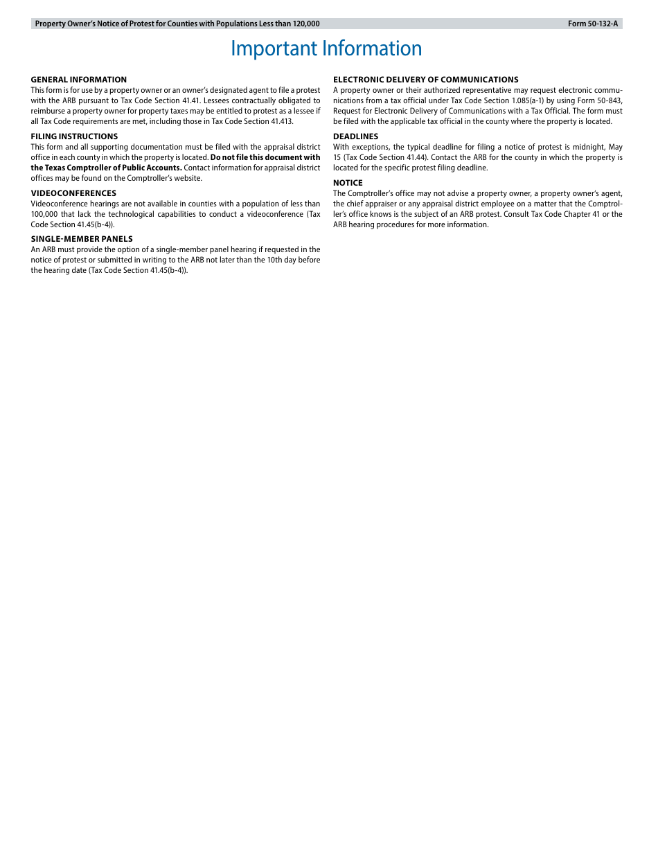 Form 50 132 a download fillable pdf or fill online property owner s