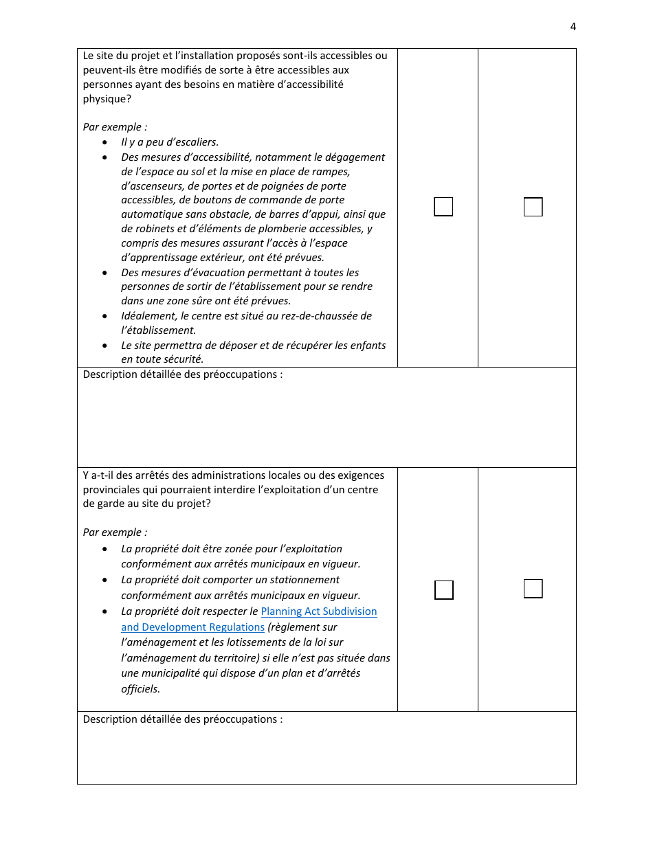 Outil Devaluation De Lemplacement Dun Centre De La Petite Enfance a Llle - Prince Edward Island, Canada (French), Page 4
