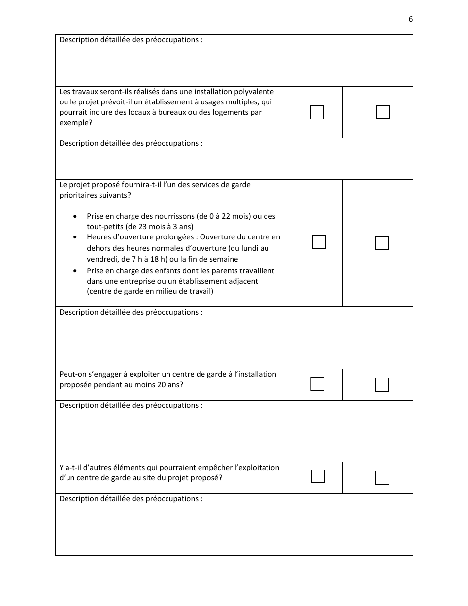 Outil Devaluation De Lemplacement Dun Centre De La Petite Enfance a Llle - Prince Edward Island, Canada (French), Page 6