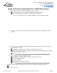 Form AGR2180 Section J Exports - International Trade - Handler and Processor Organic System Plan - Wsda Organic Program - Washington, Page 2