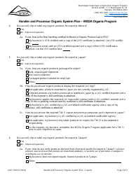 Form AGR2180 Section J Exports - International Trade - Handler and Processor Organic System Plan - Wsda Organic Program - Washington, Page 3
