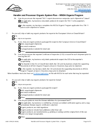 Form AGR2180 Section J Exports - International Trade - Handler and Processor Organic System Plan - Wsda Organic Program - Washington, Page 4