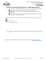 Form AGR2180 Section J Exports - International Trade - Handler and Processor Organic System Plan - Wsda Organic Program - Washington, Page 5