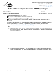 Document preview: Form AGR2180 Section D Incoming Products - Handler and Processor Organic System Plan - Wsda Organic Program - Washington