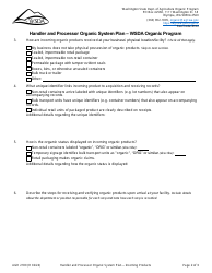 Form AGR2180 Section D Incoming Products - Handler and Processor Organic System Plan - Wsda Organic Program - Washington, Page 2