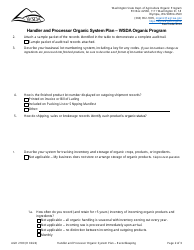 Form AGR2180 Section O Recordkeeping System - Handler and Processor Organic System Plan - Wsda Organic Program - Washington, Page 2