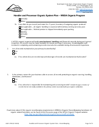 Form AGR2180 Section O Recordkeeping System - Handler and Processor Organic System Plan - Wsda Organic Program - Washington, Page 3