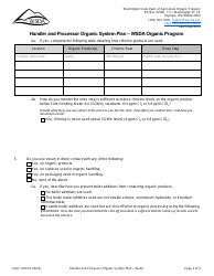 Form AGR2180 Section H Water - Handler and Processor Organic System Plan - Wsda Organic Program - Washington, Page 2