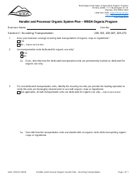 Document preview: Form AGR2180 Section C Incoming Transportation - Handler and Processor Organic System Plan - Wsda Organic Program - Washington