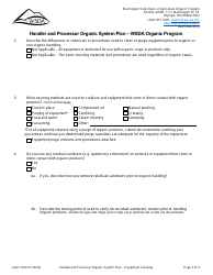 Form AGR2180 Section K Equipment Cleaning &amp; Sanitation - Handler and Processor Organic System Plan - Wsda Organic Program - Washington, Page 2