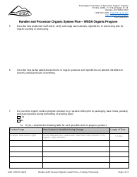 Form AGR2180 Section G Processing, Packing Activities - Handler and Processor Organic System Plan - Wsda Organic Program - Washington, Page 2