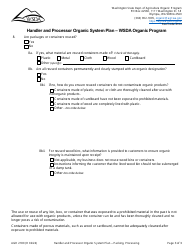 Form AGR2180 Section G Processing, Packing Activities - Handler and Processor Organic System Plan - Wsda Organic Program - Washington, Page 3