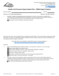 Document preview: Form AGR2180 Section N Product Development - Handler and Processor Organic System Plan - Wsda Organic Program - Washington
