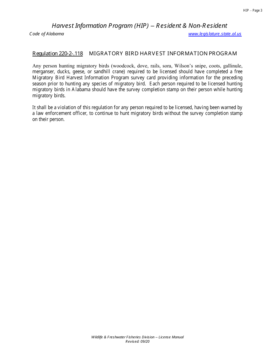 Harvest Information Program (Hip) - Alabama, Page 4