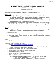 Document preview: Wildlife Management Area License - Alabama, 2024