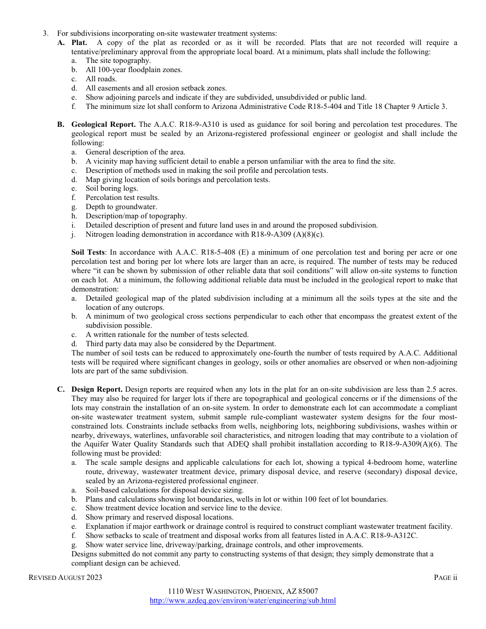Engineering Review - Approval of Sanitary Facilities for Subdivisions - Arizona, Page 2