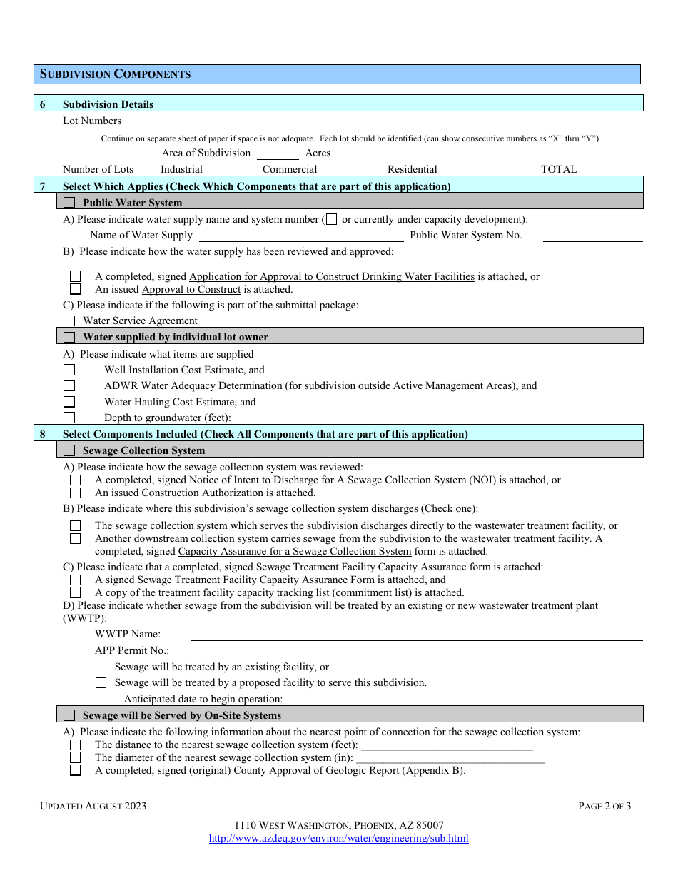 Engineering Review - Approval of Sanitary Facilities for Subdivisions - Arizona, Page 5