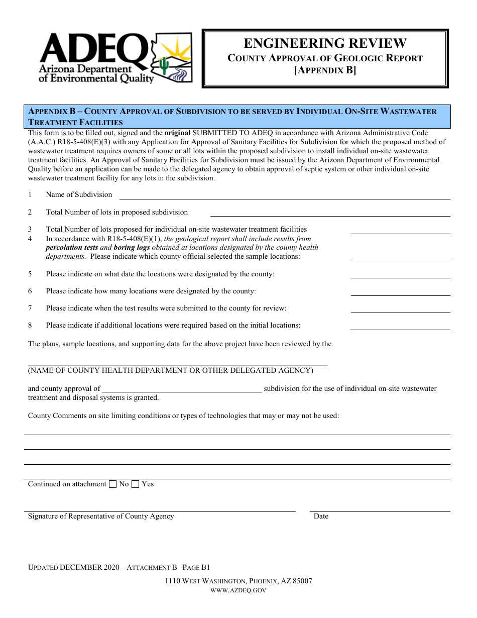 Engineering Review - Approval of Sanitary Facilities for Subdivisions - Arizona, Page 9