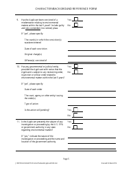 Character/Background Reference Form for Hazardous Waste Facility Permit Application Form for Permit Applicant - Arizona, Page 6
