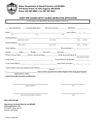 Document preview: Camp Trip Leader Safety Course Instructor Application - Maine