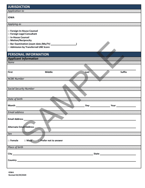 Character Report Application - Sample - Iowa
