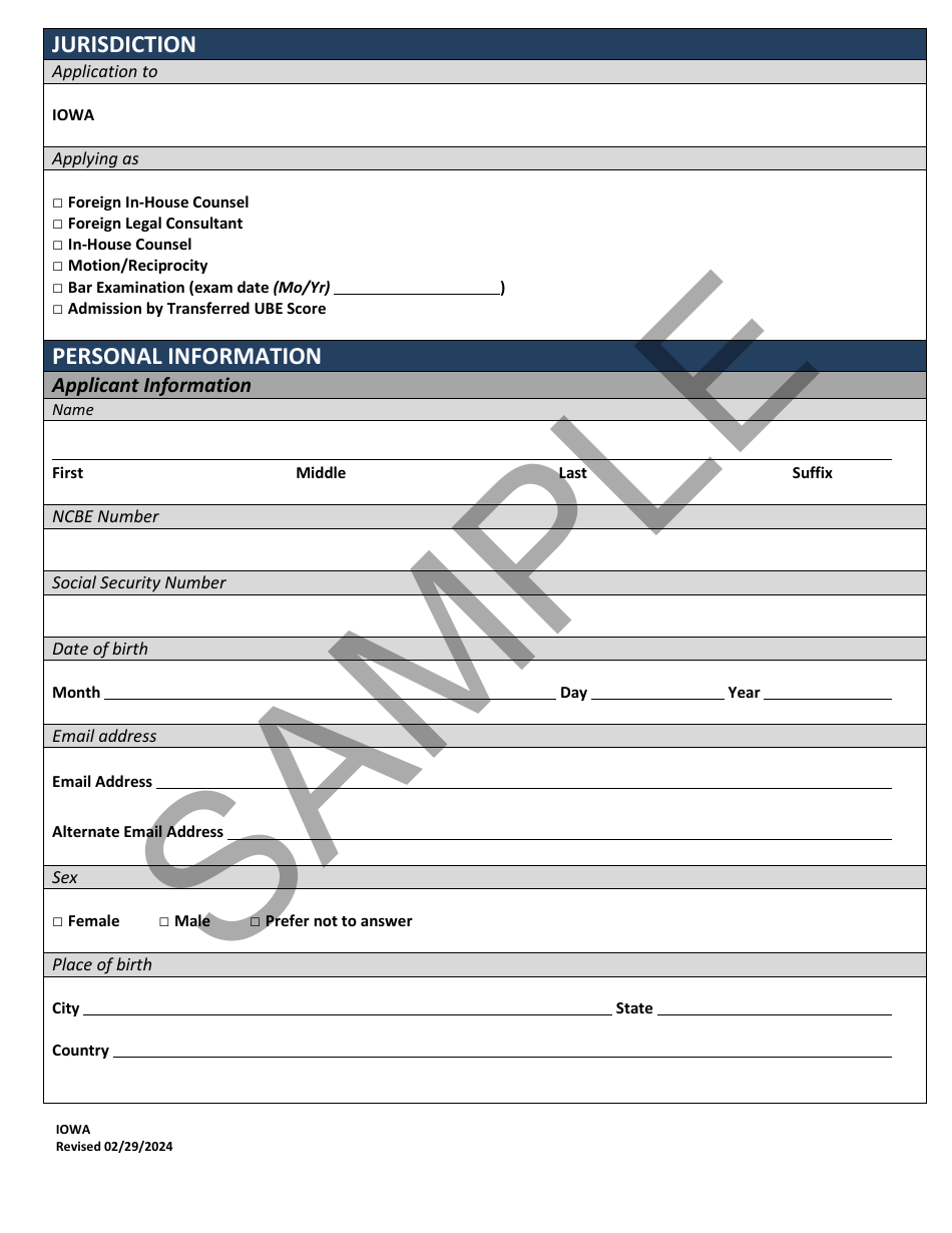 Iowa Character Report Application - Sample Download Printable PDF 2022 ...