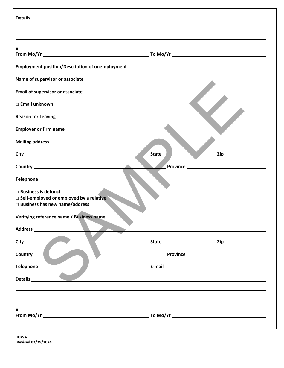 Iowa Character Report Application - Sample Download Printable PDF 2022 ...