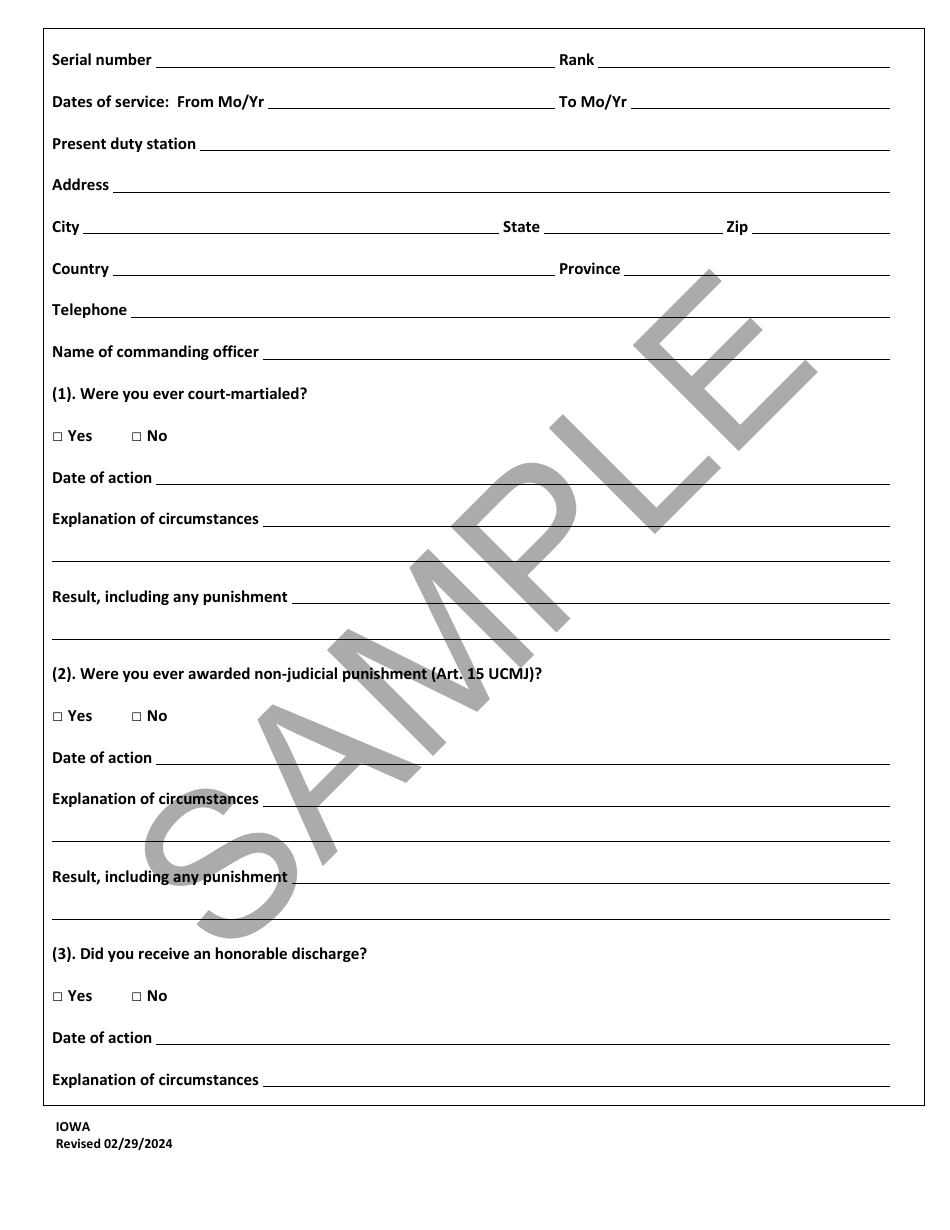 Iowa Character Report Application - Sample Download Printable PDF 2022 ...