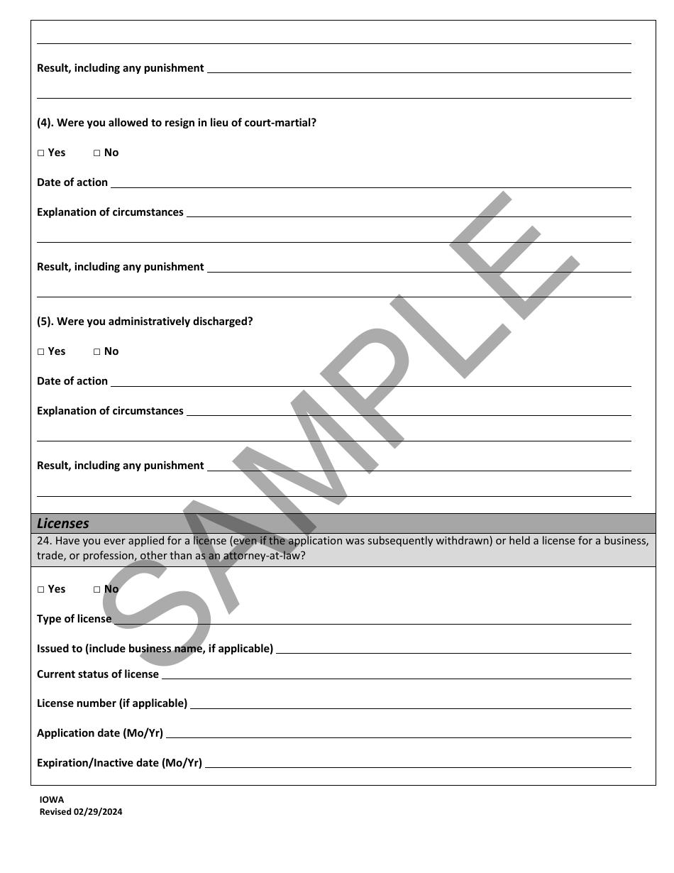 Iowa Character Report Application - Sample Download Printable PDF 2022 ...