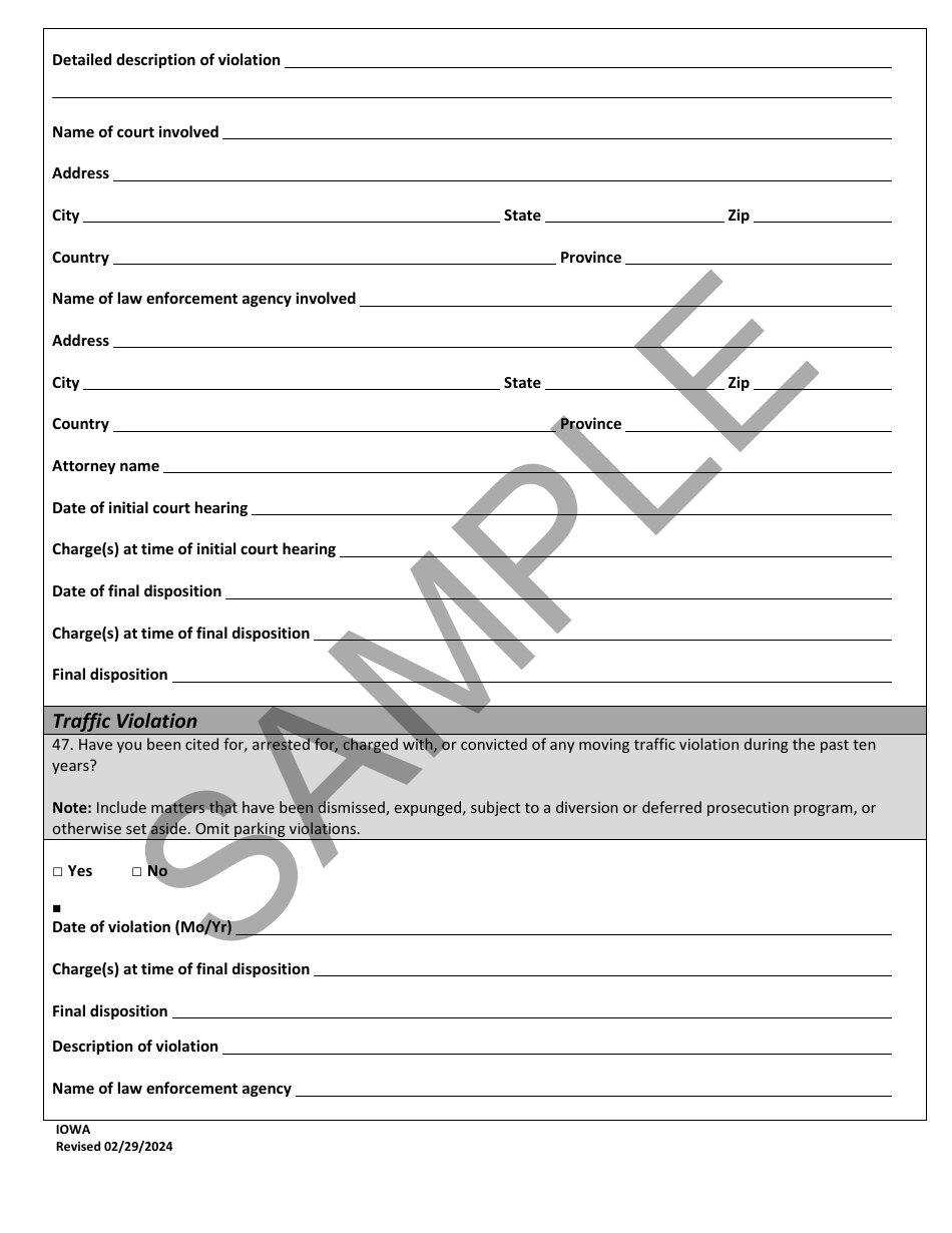 Iowa Character Report Application - Sample Download Printable PDF 2022 ...