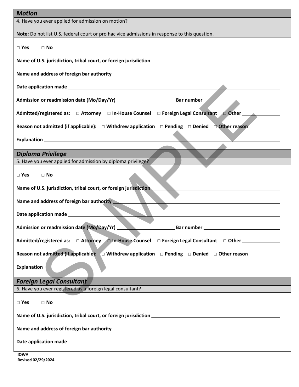 Iowa Character Report Application - Sample Download Printable PDF 2022 ...