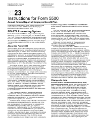 Document preview: Instructions for Form 5500 Annual Return/Report of Employee Benefit Plan