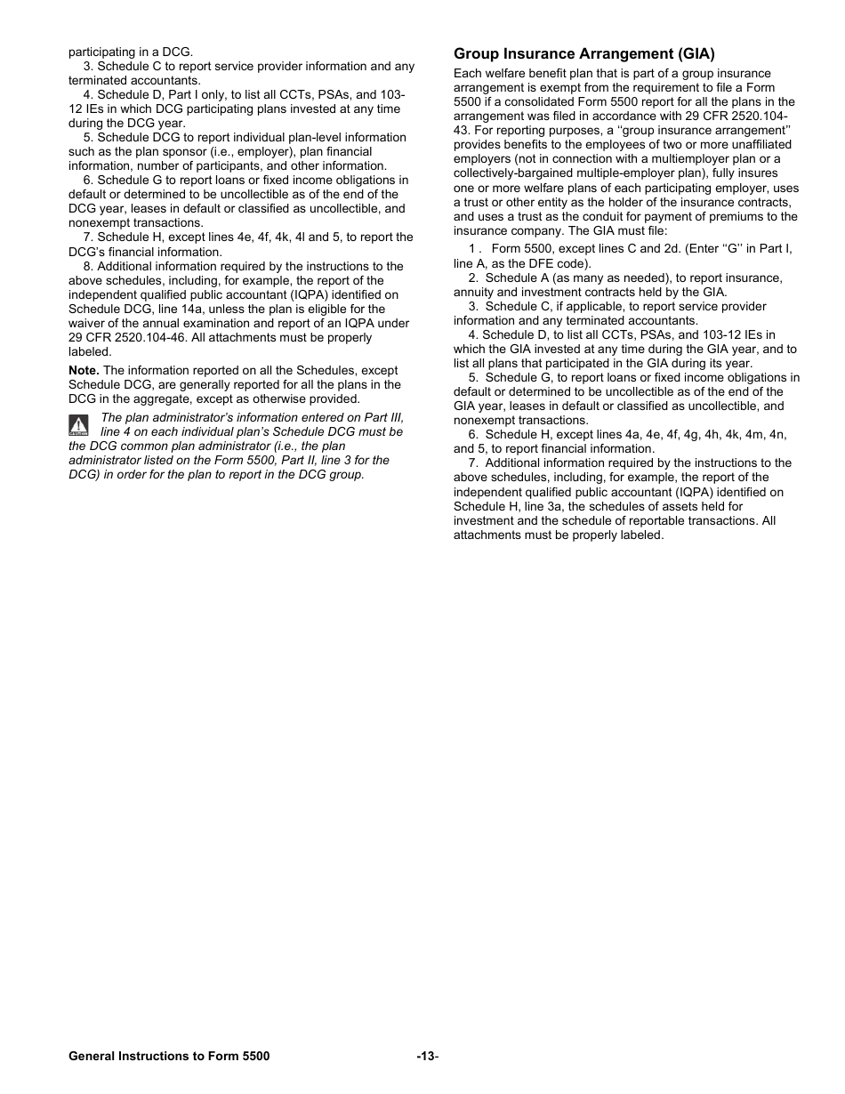 Instructions for Form 5500 Annual Return / Report of Employee Benefit Plan, Page 13