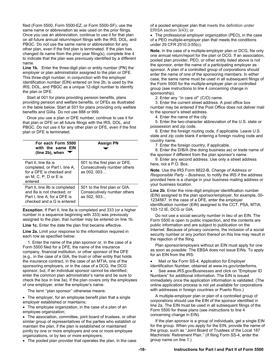 Instructions for Form 5500 Annual Return / Report of Employee Benefit Plan, Page 18