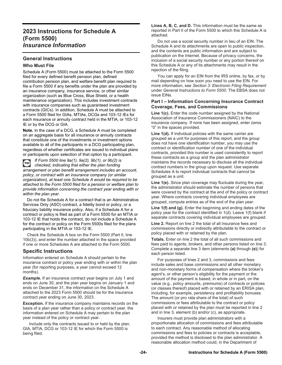 Instructions for Form 5500 Annual Return / Report of Employee Benefit Plan, Page 24