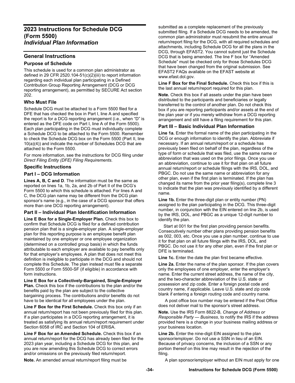 Instructions for Form 5500 Annual Return / Report of Employee Benefit Plan, Page 34