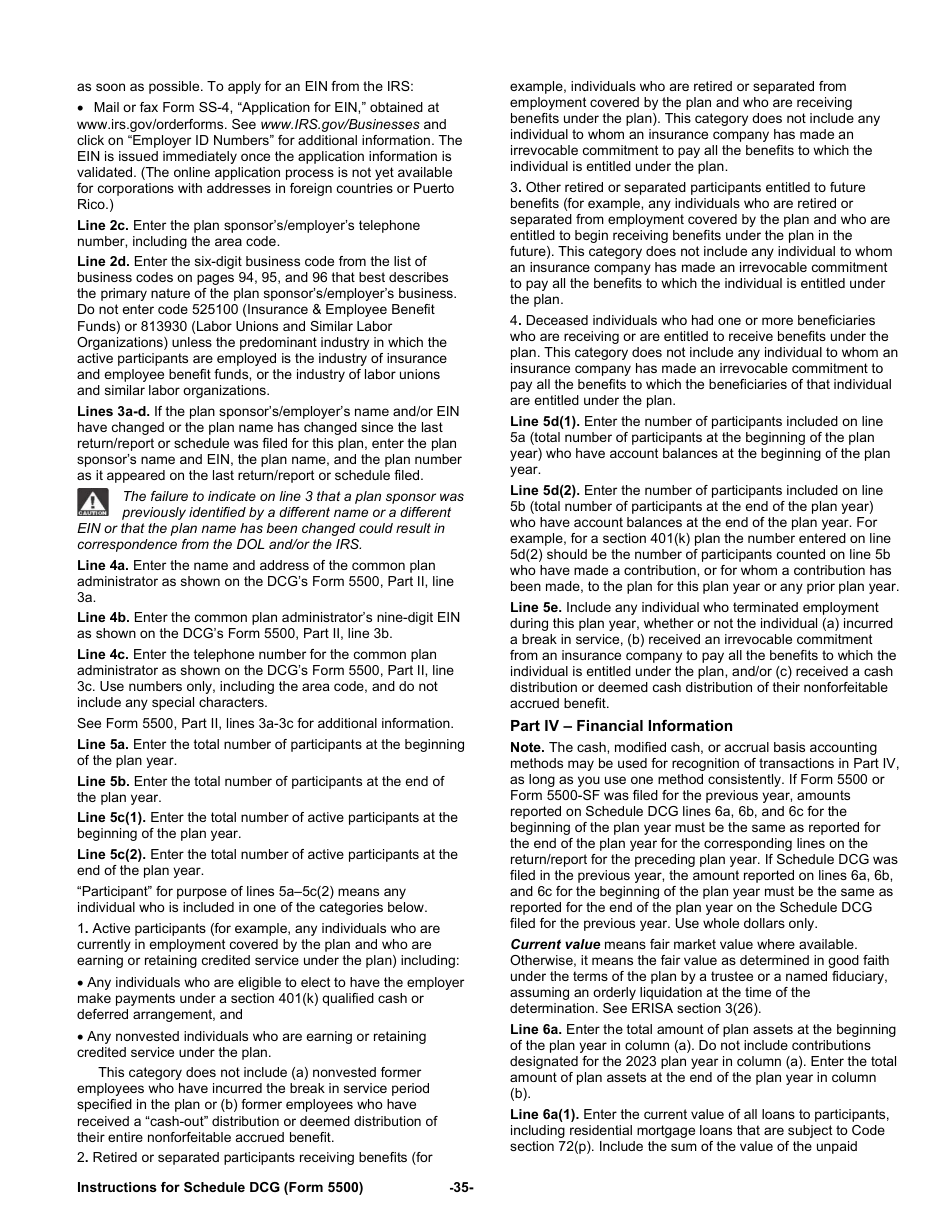 Instructions for Form 5500 Annual Return / Report of Employee Benefit Plan, Page 35