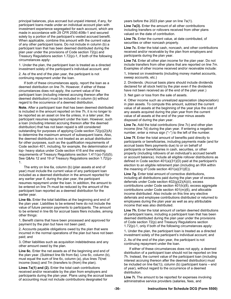Instructions for Form 5500 Annual Return / Report of Employee Benefit Plan, Page 36