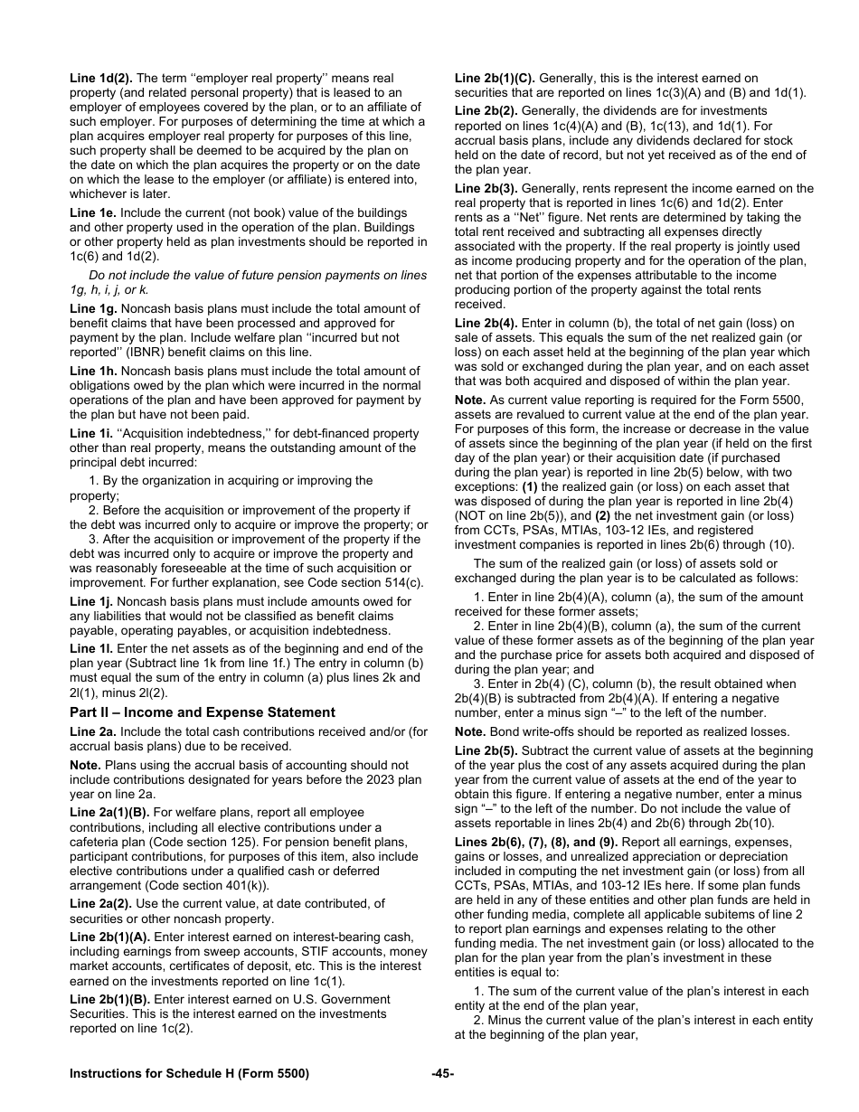 Instructions for Form 5500 Annual Return / Report of Employee Benefit Plan, Page 45