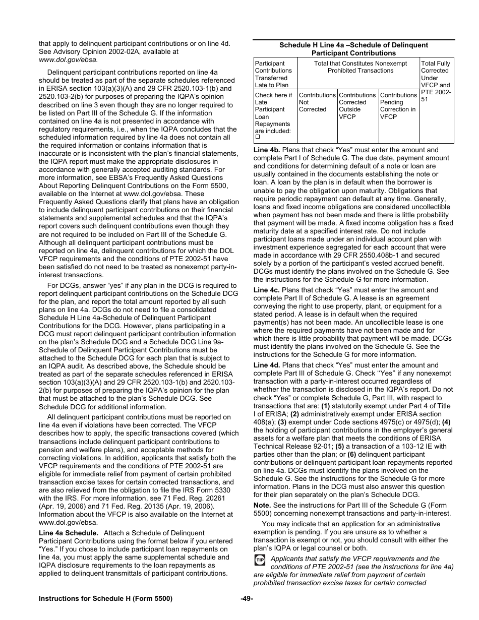 Instructions for Form 5500 Annual Return / Report of Employee Benefit Plan, Page 49