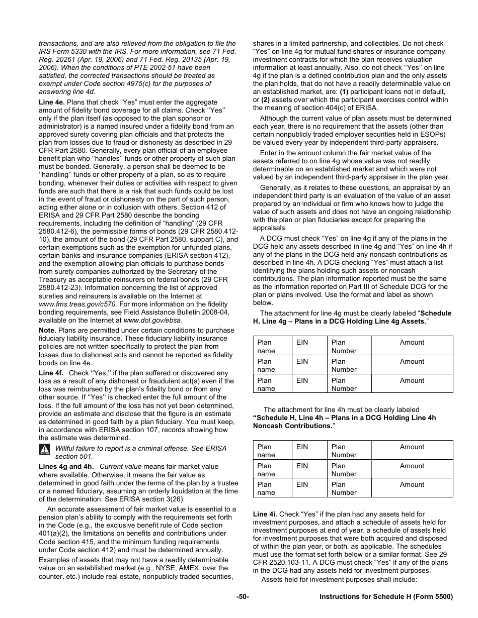 Instructions for Form 5500 Annual Return / Report of Employee Benefit Plan, Page 50