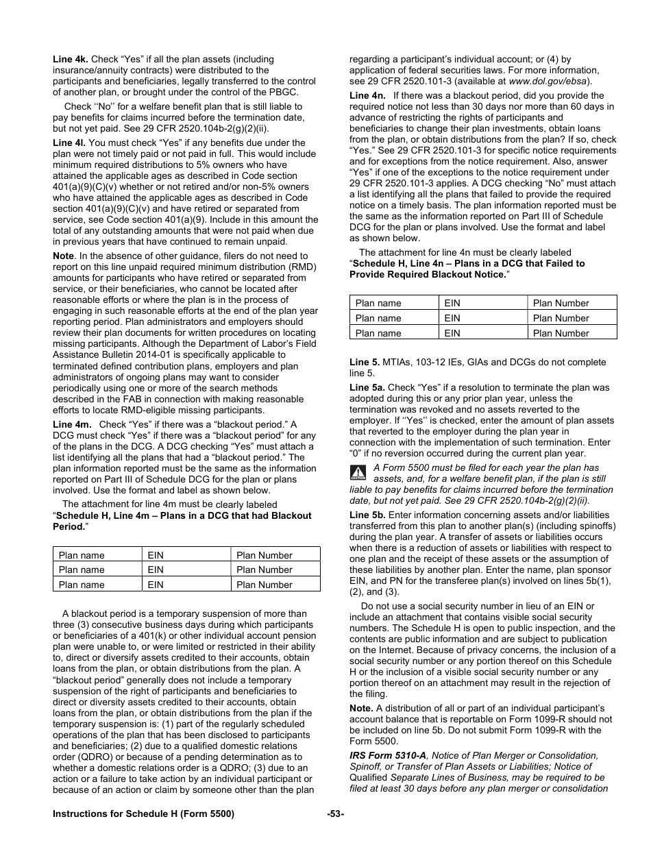 Instructions for Form 5500 Annual Return / Report of Employee Benefit Plan, Page 53