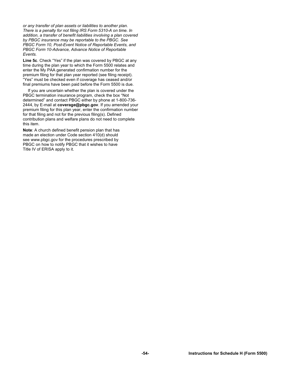 Instructions for Form 5500 Annual Return / Report of Employee Benefit Plan, Page 54
