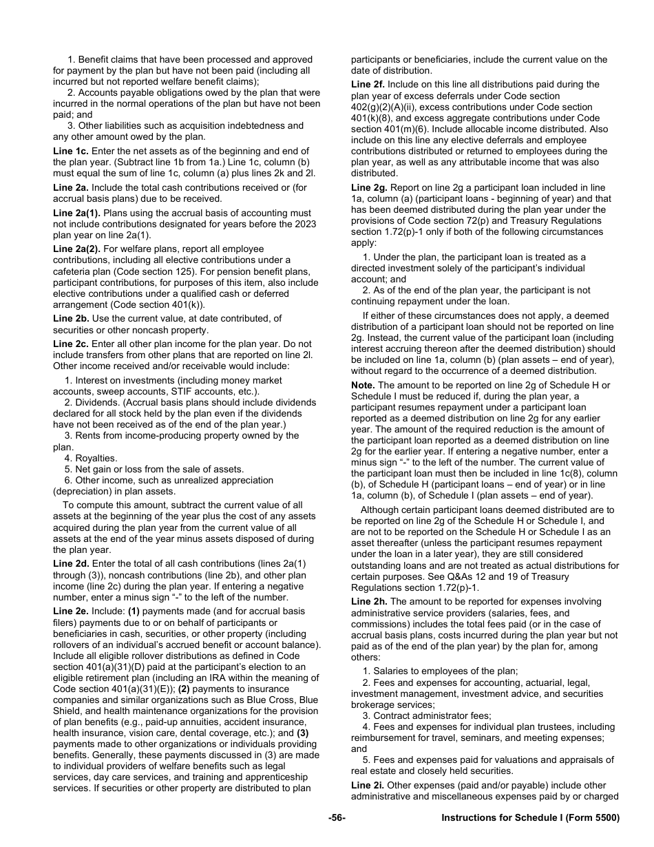 Instructions for Form 5500 Annual Return / Report of Employee Benefit Plan, Page 56