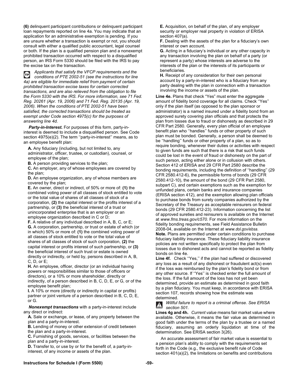 Instructions for Form 5500 Annual Return / Report of Employee Benefit Plan, Page 59