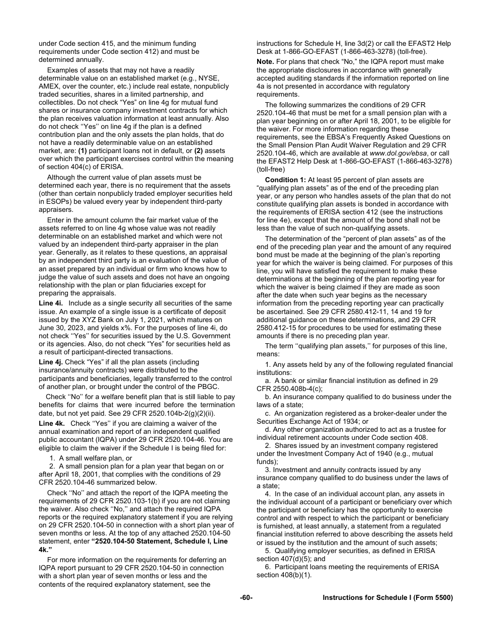 Instructions for Form 5500 Annual Return / Report of Employee Benefit Plan, Page 60